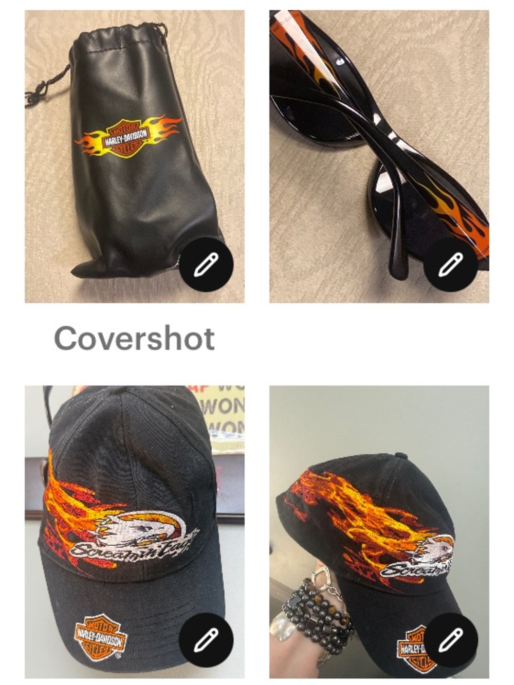 HD🔥Sunglasses🕶 with bag💀+ screaming eagle🦅 🔥Harley cap